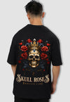fanideaz Mens Half Sleeve Oversized Skull Printed Cotton Tshirt