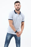 fanideaz Mens Cotton Half Sleeve Striped Combo 1 Polo Navy  T Shirt with Collar