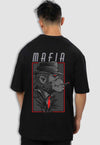 fanideaz Mens Half Sleeve Oversized Mafia Printed Cotton Tshirt