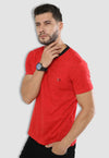 fanideaz Men’s Cotton Half Sleeve Classic Red V Neck T Shirt