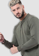 Load image into Gallery viewer, fanideaz Men’s Cotton Full Sleeve Henley Classic Olive T Shirts for Men
