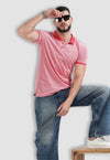 fanideaz Mens Half Sleeve Cotton Bird Eye Textured Branded Polo T-Shirt for Mens