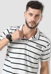 fanideaz Mens Cotton Half Sleeve Branded Polo Grey T Shirt with Collar