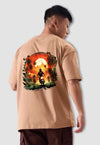 fanideaz Mens Half Sleeve Oversized Adventure Awaits Printed Cotton Tshirt