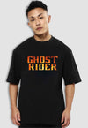 fanideaz Mens Half Sleeve Oversized Ghost Rider Printed Cotton Tshirt