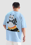 fanideaz Mens Half Sleeve Oversized Foodie Panda Printed Cotton Tshirt