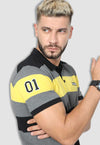 Fanideaz Men’s Half Sleeve Striped Polo T Shirt