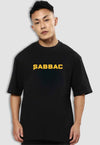 fanideaz Mens Half Sleeve Oversized Sabbac Printed Cotton Tshirt