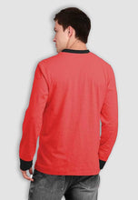 Load image into Gallery viewer, fanideaz Men’s Cotton Full Sleeve Henley Orange Melange T Shirts for Men
