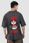 fanideaz Mens Half Sleeve Oversized Foodie Panda Printed Cotton Tshirt