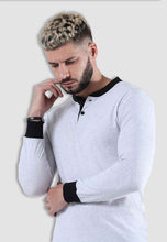 Load image into Gallery viewer, fanideaz Men’s Cotton Full Sleeve Henley Kinda White T Shirts for Men
