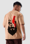 fanideaz Mens Half Sleeve Oversized God of WAR Printed Cotton Tshirt