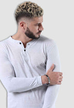 Load image into Gallery viewer, fanideaz Men’s Cotton Full Sleeve Henley  Lite Grey T Shirts for Men
