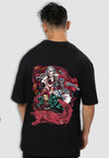 fanideaz Mens Half Sleeve Oversized Anime Printed Cotton Tshirt