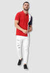 fanideaz Mens Cotton Half Sleeve Striped Polo T Shirt with Collar