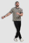 fanideaz Mens Half Sleeve Cotton Floral Printed Branded Polo T-Shirt for Mens