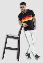 Load image into Gallery viewer, fanideaz Mens Cotton Half Sleeve Striped Polo T Shirt with Collar
