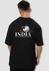 fanideaz Mens Half Sleeve Oversized ISRO Printed Cotton Tshirt