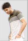 fanideaz Branded Mens Half Sleeve Cotton Striped Polo T-Shirt for Mens