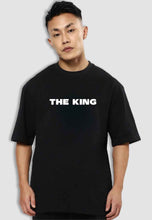 Load image into Gallery viewer, fanideaz Mens Half Sleeve Oversized The King Printed Cotton Tshirt
