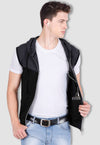 fanideaz Branded Hooded Cotton Stylish Zipper Jacket Sleeveless Tshirts for Men