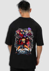 fanideaz Mens Half Sleeve Oversized Anime Team 7 Printed Cotton Tshirt