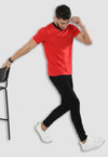 fanideaz Men’s Cotton Half Sleeve Classic Red V Neck T Shirt