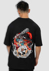fanideaz Mens Half Sleeve Oversized Anime Printed Cotton Tshirt