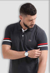 fanideaz Branded Mens Half Sleeve Cotton Striped Polo T-Shirt for Mens