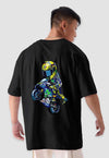 fanideaz Mens Half Sleeve Oversized Valentino Rossi Printed Cotton Tshirt