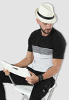 fanideaz Mens Cotton Half Sleeve Striped Round Neck T Shirt