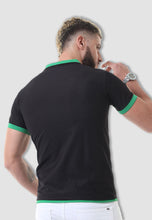 Load image into Gallery viewer, fanideaz Men&#39;s Blue Collar Premium Cotton Black with Green Collar Polo Tshirt
