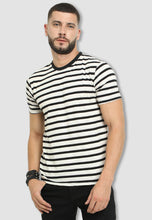 Load image into Gallery viewer, fanideaz Mens Cotton Half Sleeve Striped Round Neck T Shirt
