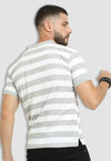 fanideaz Mens Cotton Half Sleeve Branded Polo White and gray T Shirt with Collar