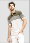 fanideaz Branded Mens Half Sleeve Cotton Striped Polo T-Shirt for Mens