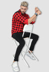 fanideaz Mens Checkered Cotton Lycra Full Sleeve Casual Shirts for Men