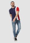 fanideaz Mens Cotton Half Sleeve Striped Combo 3Polo Navy T Shirt with Collar