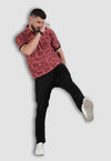 fanideaz Mens Half Sleeve Cotton Floral Printed Branded Polo T-Shirt for Mens