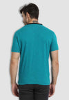 fanideaz Men’s Cotton Half Sleeve Classic Turquoise V Neck T Shirt