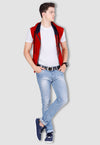 fanideaz Branded Hooded Cotton Stylish Zipper Jacket Sleeveless Tshirts for Men