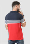 fanideaz Mens Cotton Half Sleeve Striped Combo 3Polo Navy T Shirt with Collar