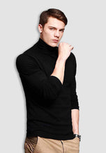 Load image into Gallery viewer, fanideaz Men’s Cotton Full Sleeve Classic High Neck Black T Shirt
