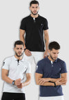 fanideaz Mens Cotton Half Sleeve Solid Combo 1 Polo T Shirt with Collar