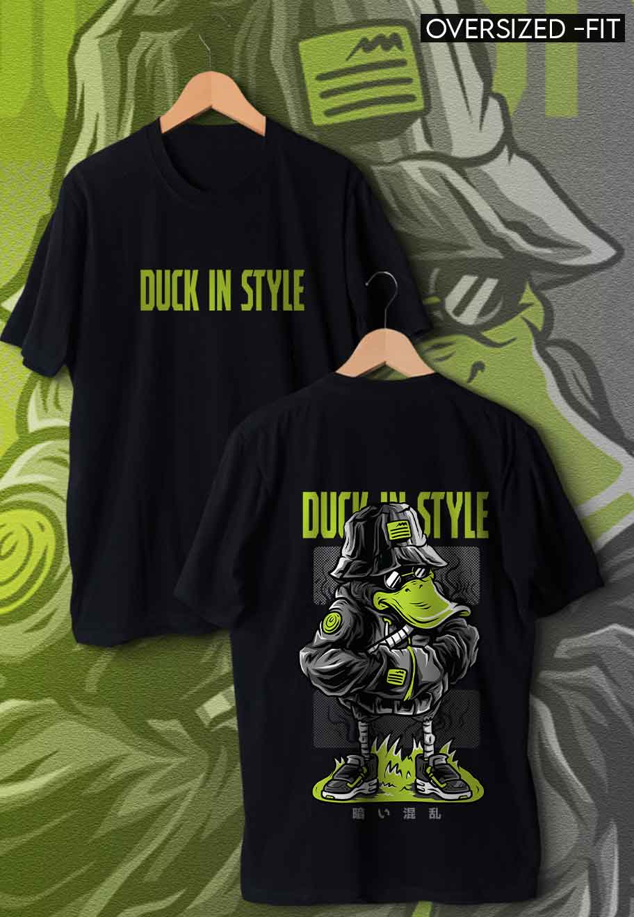 fanideaz Mens Half Sleeve Oversized Duck in Style Printed Cotton Tshirt