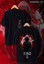 Load image into Gallery viewer, fanideaz Mens Half Sleeve Oversized Hacker Printed Cotton Tshirt
