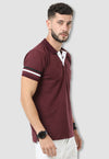 BASE  fanideaz Mens Cotton Half Sleeve Striped Polo T Shirt with Collar