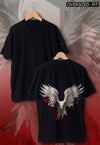 fanideaz Mens Half Sleeve Oversized Wings Printed Cotton Tshirt