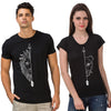 fanideaz Cotton Lion Lioness Printed Couple T Shirt