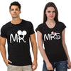 fanideaz Cotton Parody Mr and Mrs Printed Couple T Shirt
