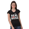 fanideaz Cotton Real Boss Printed Couple T Shirt